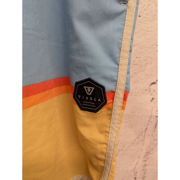 Vissla Boardshorts Mens 34 Multicolor Colorblock‎ Swim Trunks Beach Surfing - Picture 2 of 10